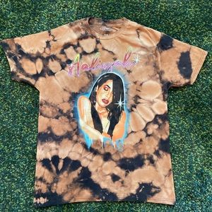 Aaliyah tye dye style bleach splattered tshirt